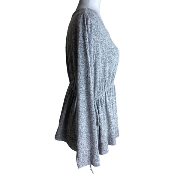Caslon Cozy Tie Waist Peplum Knit Top in Grey Heather Casual Cozy Women's Size S - Picture 7 of 9